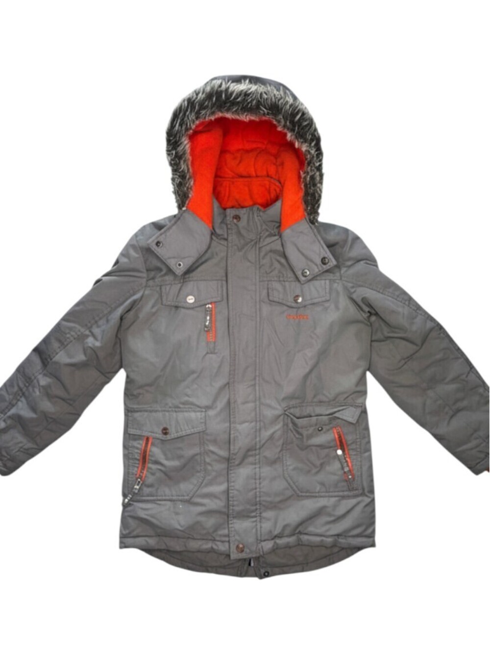 OshKosh B'gosh Unisex Kids' Gray and Orange Winter Coat Size 12